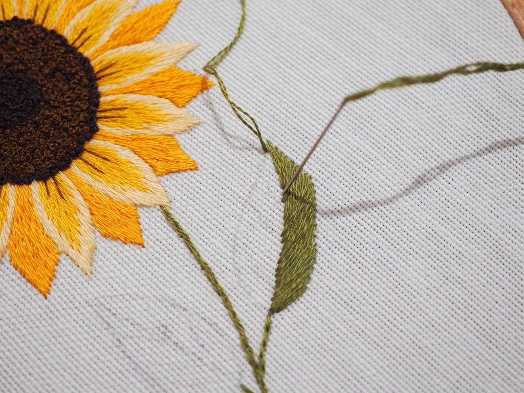 Cómo bordar un girasol Muy fácil Bordados a Mano